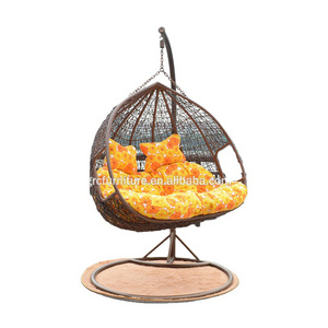 best price double rattan hanging papasan moon chair