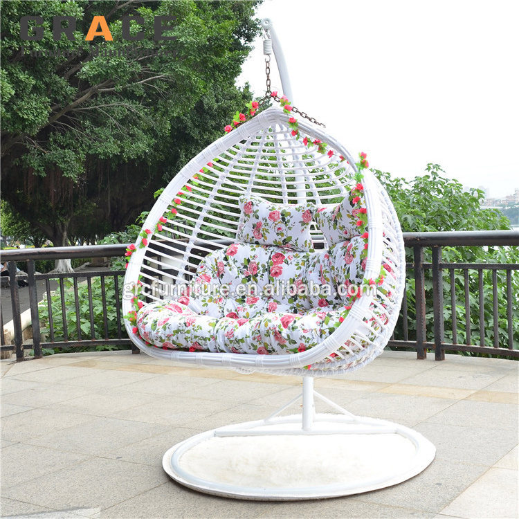 high quality oval cocoon rattan hanging egg chair india