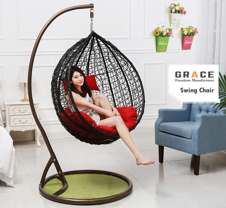 rattan furniture basket egg shaped chair swing with good price