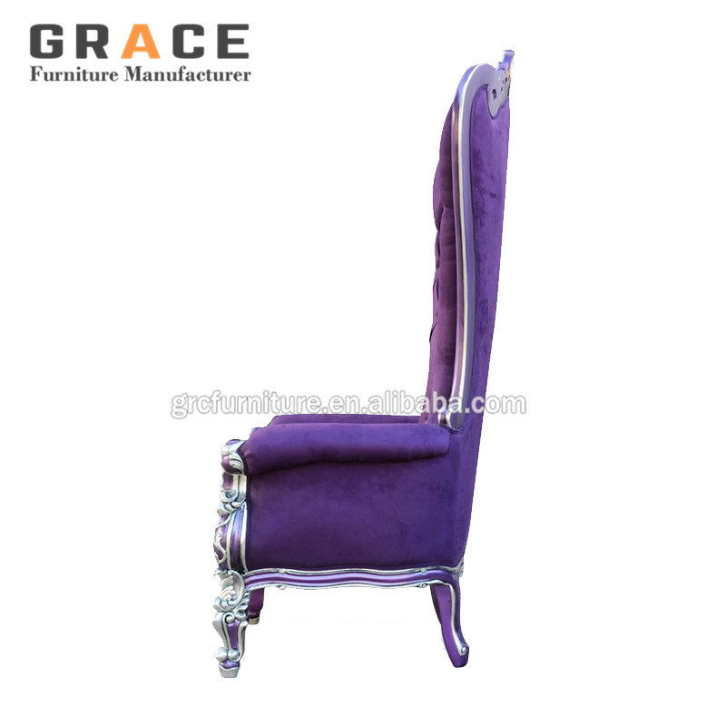 new design royal luxury elegant purple high back kings throne chair