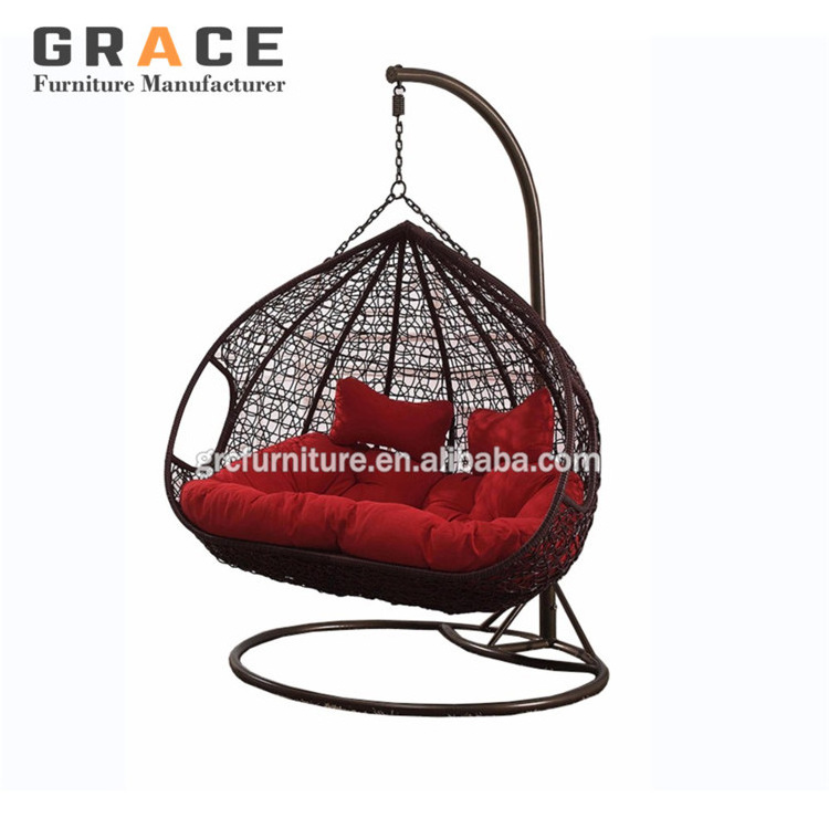 best price double rattan hanging papasan moon chair