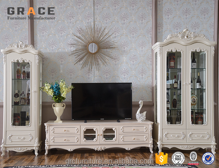 Z903 french style corner tv stand cabinet with storage drawer cabinet