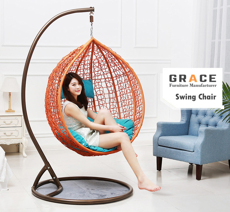 rattan furniture basket egg shaped chair swing with good price