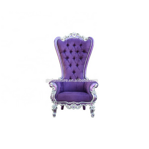 new design royal luxury elegant purple high back kings throne chair