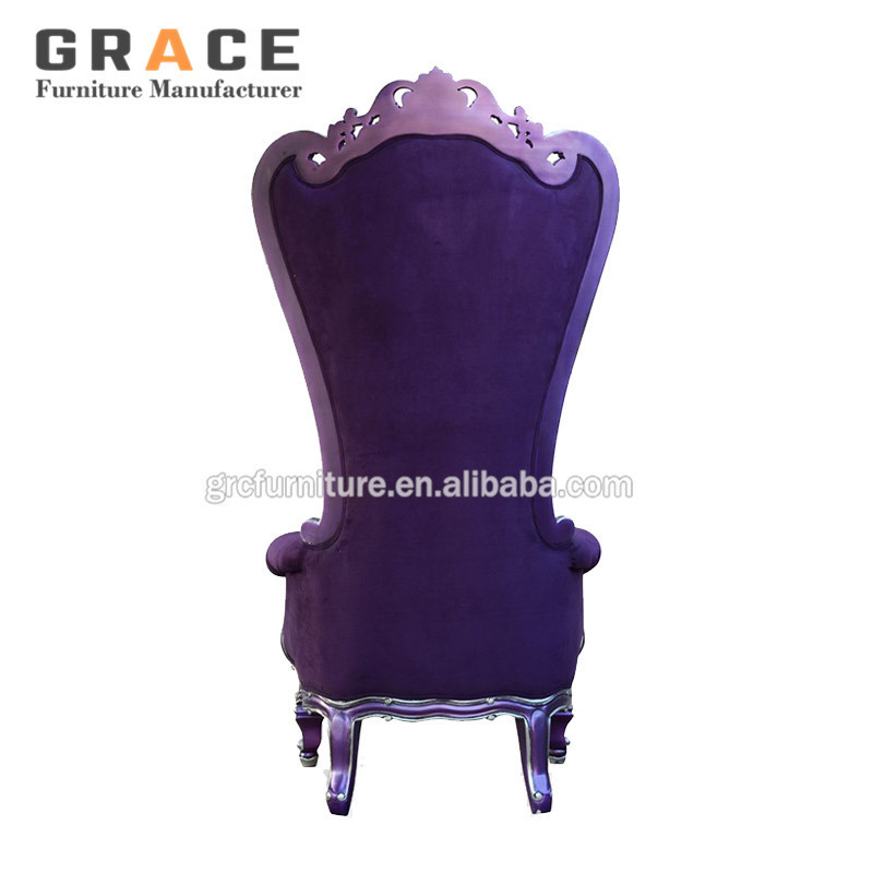 new design royal luxury elegant purple high back kings throne chair