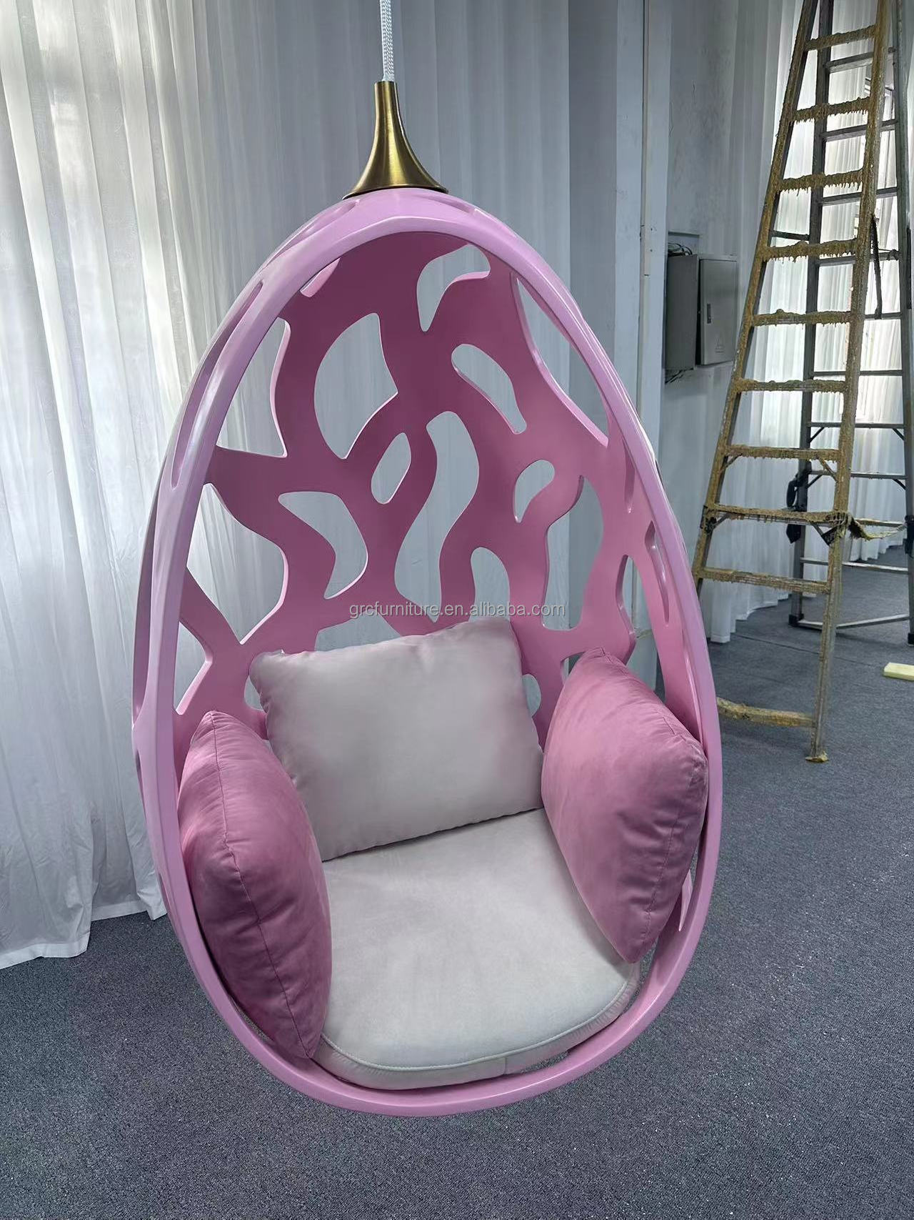 Morden Style egg swinging  fiberglass  chair hanging egg chair swing chair