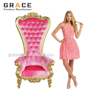 best sale luxury pink kids salon furnitures king throne chair for kids