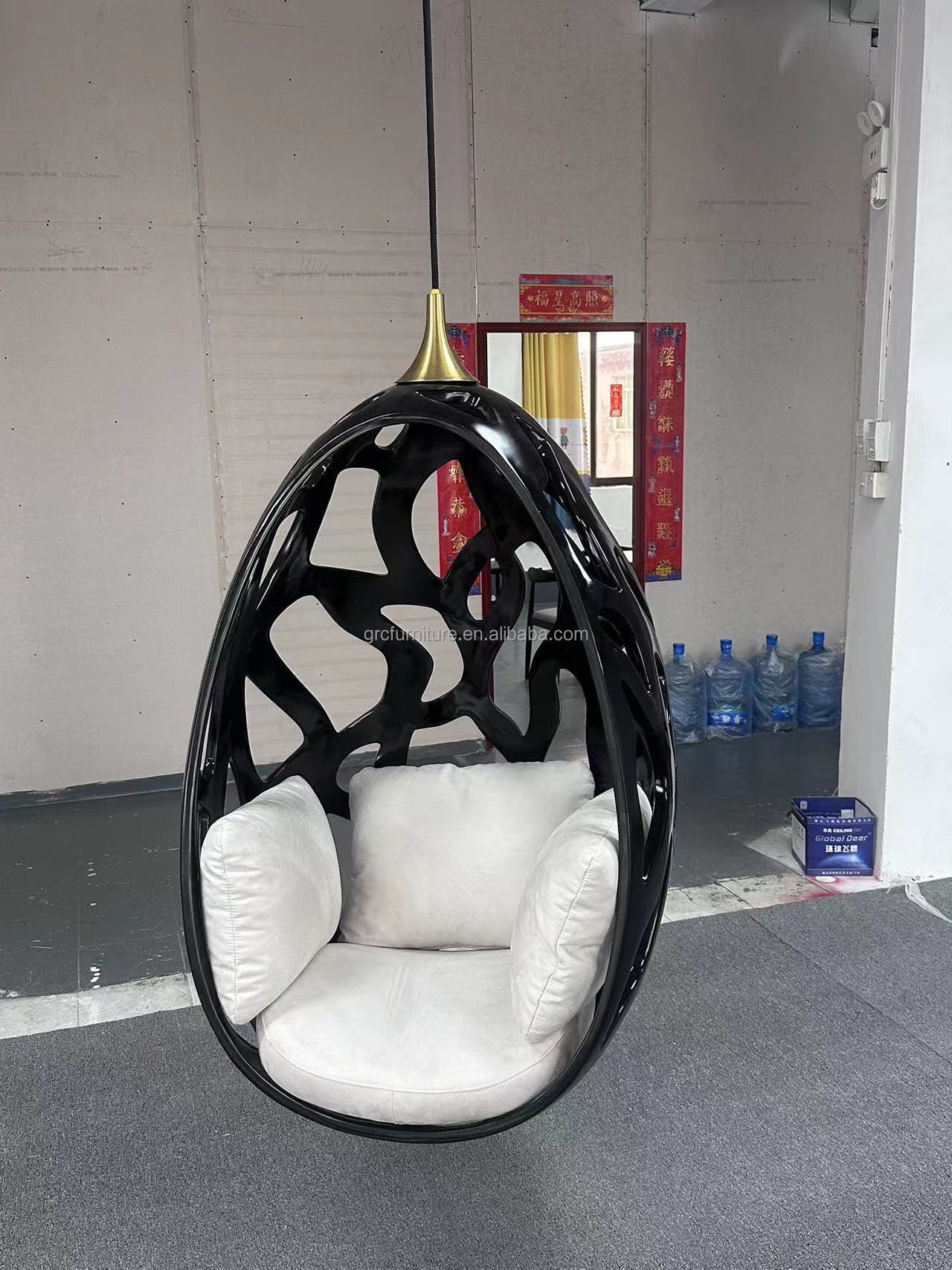 Glass Steel Eggshell Hollowed Out Chair Balcony Hanging Basket Modern  Luxury Swing Hanging Leisure Hanging Chair