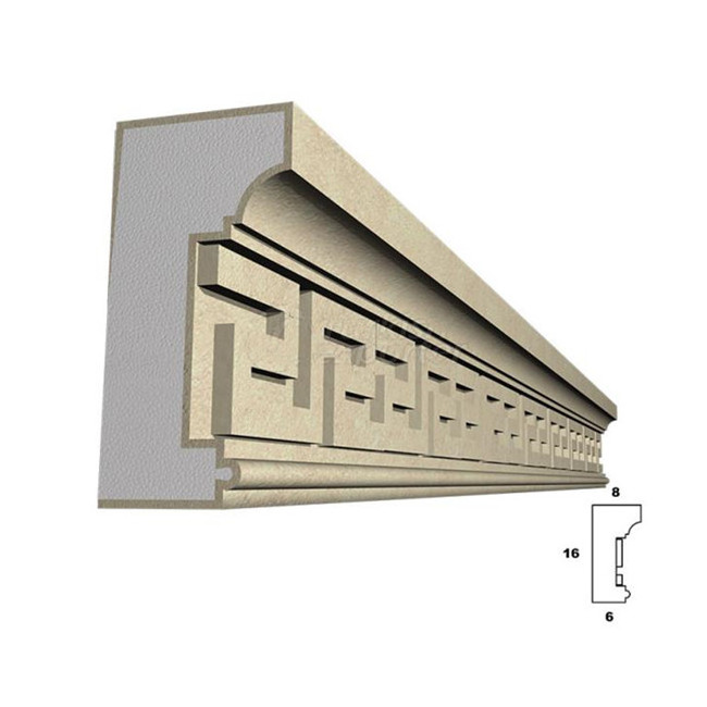 Architectural EPS Foam Decorative Exterior Crown Mouldings Cornice with Ayrclic Coating