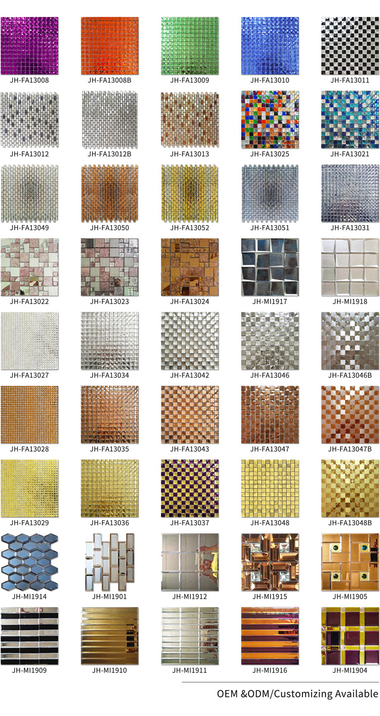 Silver Mirror Sheets Glass Mosaic Tile Wall Art Home Decor Prism Convex Backsplash Floor Mosaics