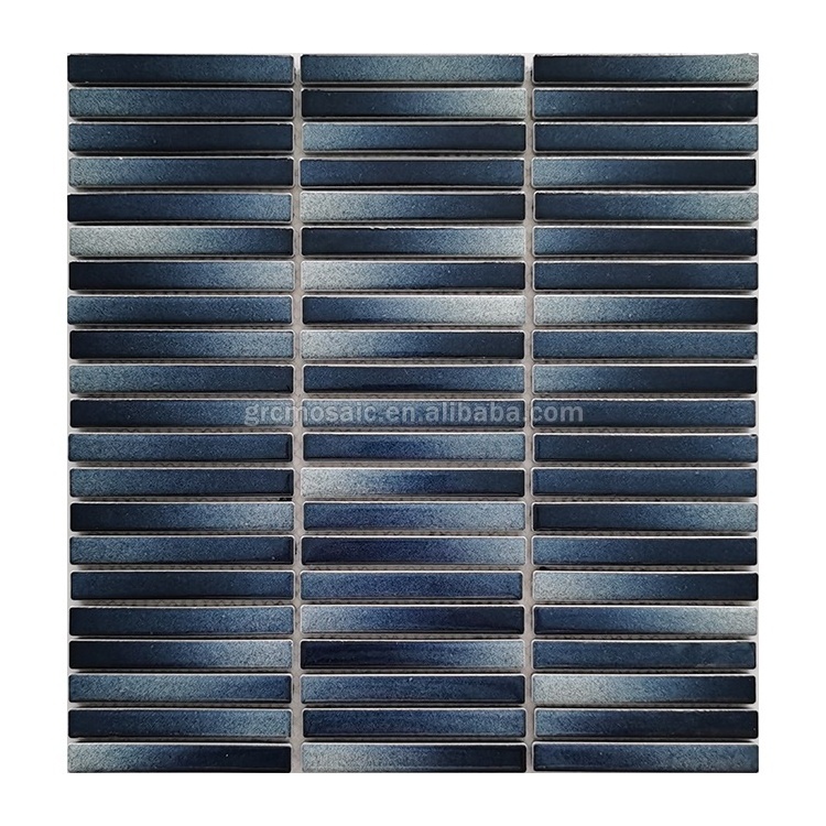 New Design European Antique Blue Gradient Finger Ceramics Mosaic Tiles