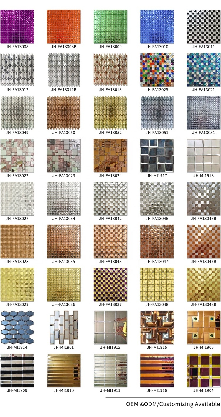 Wall Decor 3D Mosaic Facade Glass Peel And Stick Mirror Prism Tiles Block Convex Crafts Floor Tile