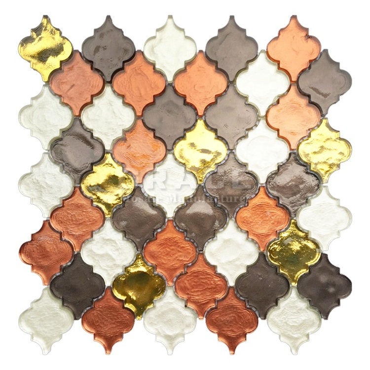 Iridescent Gold Mosaic Glass Tile Peel And Stick Backsplash Swimming Pool Tiles