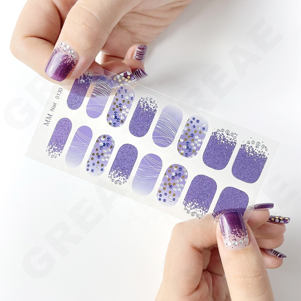 Factory Price Waterproof Custom Design Gel Nail Art Stickers Wraps