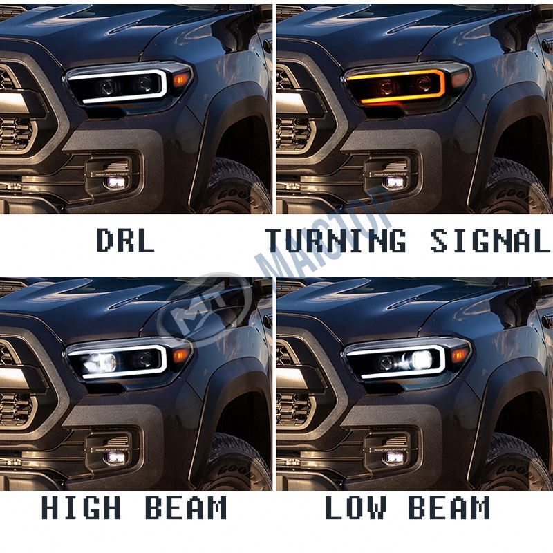 Maictop car accessories facelift front led lights sequential turn signal headlight for tacoma 4x4 2016 2017 2018 2019 2020