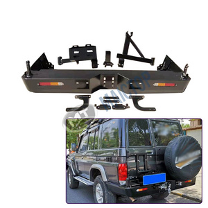 Maictop Car Accessories Steel Rear Auto Rear Bumper For Land Cruiser 79 LC79 LC76 With Tyre Rack and Fuel Tank Holder