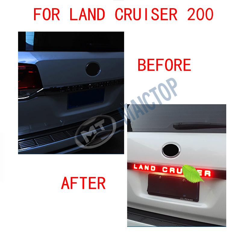 Maictop Car Accessories Rear Brake Light ABS Door Molding Trim Strip For Land Cruiser 200 lc200 2016 Prado 150 lc150 2018