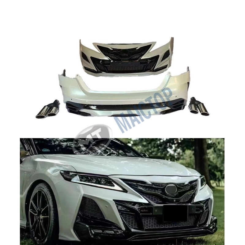 Maictop car accessories facelift front rear bumper grille bodykit for camry 70 2018-2020 modified to Kahn body kits