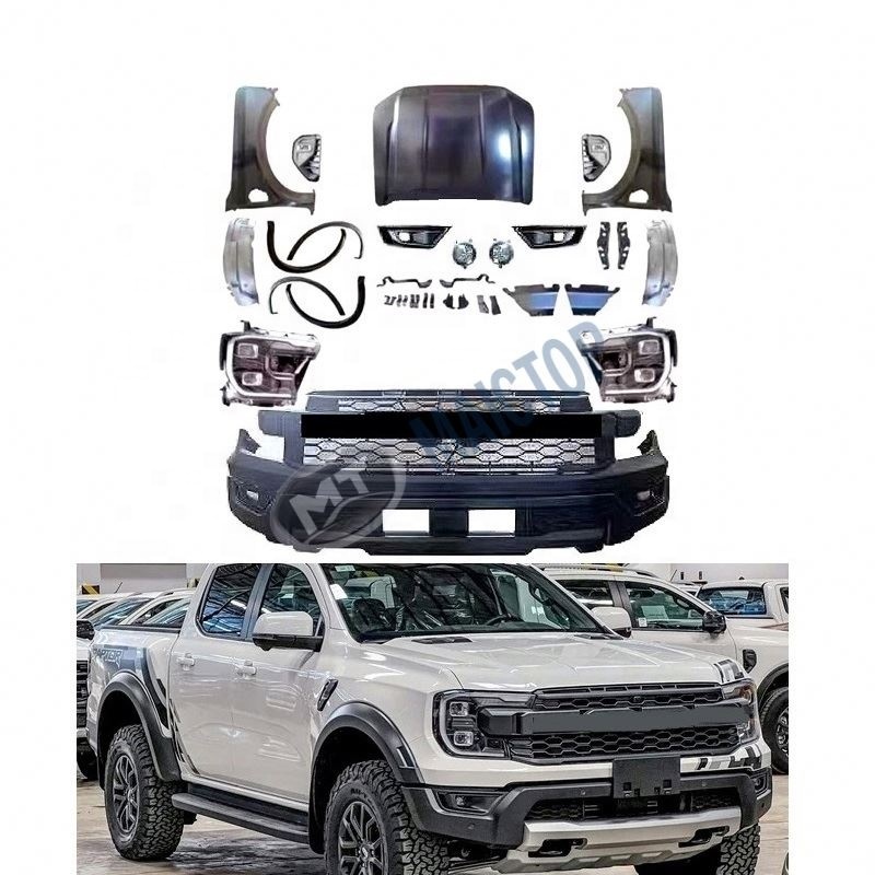 Maictop 2022-2023 Car Accessories Facelift Front Bumper Grill Headlight Body Kit for Ranger Raptor T6 T7 T8 Upgrade to T9