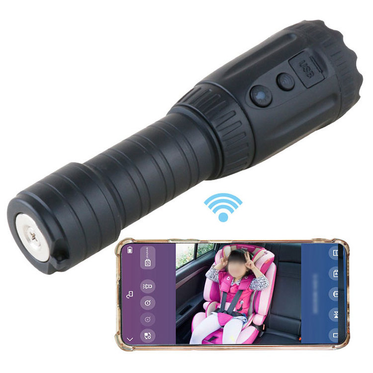 Wifi camera dog walking running led flashlights with magnet jogging safety multifunctional rechargeable flashlight