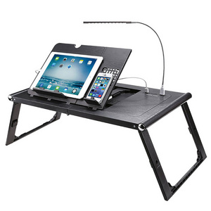 Premium Quality Portable Computer Desk ABS Folding Laptop Table Height Adjustable Laptop Bed Stand with 10000mah Power Bank