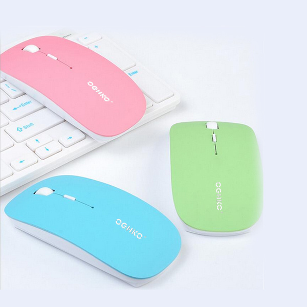 Thin colorful wireless flat computer cheap mouse for gift