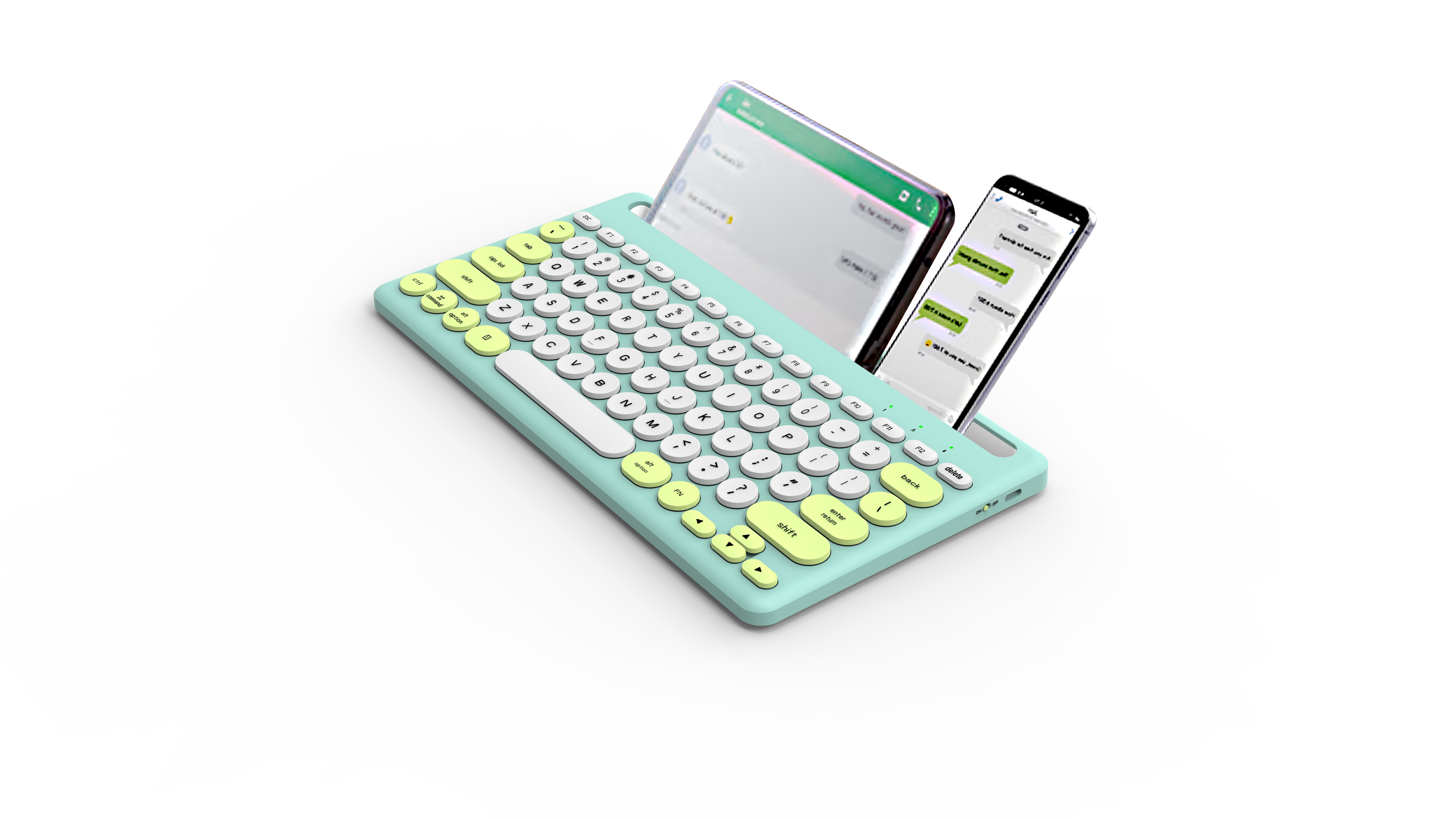 New Item 78 Keys Mini Portable Ultra Thin Rechargeable Dual Mode Wireless BT Keyboard with Slot for Tablet PC and Phone