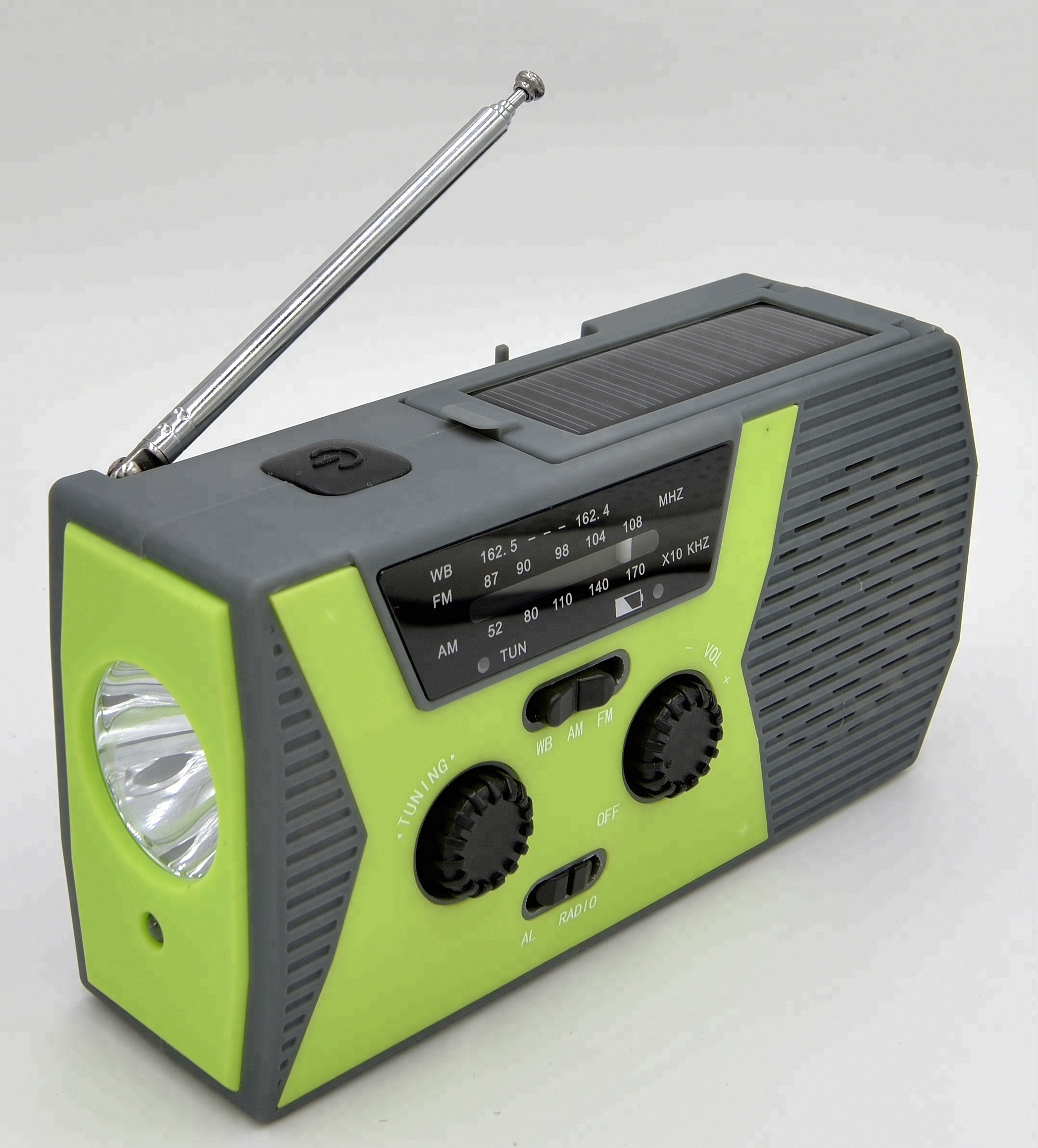 Solar Crank AM FM NOAA Weather Radio with 2000 Power Bank, Flashlight &  Reading Lamp