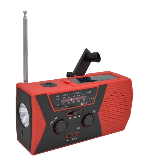 Solar Crank AM FM NOAA Weather Radio with 2000 Power Bank, Flashlight &  Reading Lamp