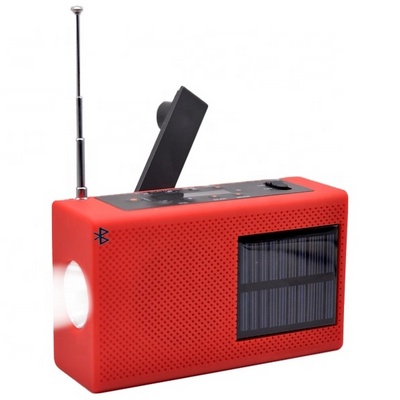 solar crank dynamo radio with USB / TF  card MP3 player & flashlight 2000mah power bank