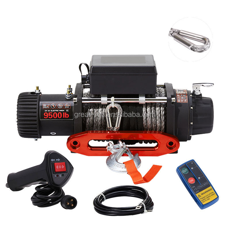 12V 9500lbs winch OEM 4X4 Wholesale 9500lbs with Synthetic Rope 4x4 Offroad Accessories Electric Winch