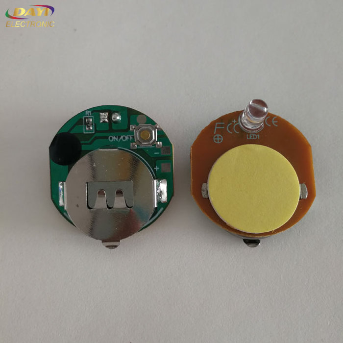 Single LED lights Button cell power flashing led module for POP display, blinking led for toy, flashing adhesive led light