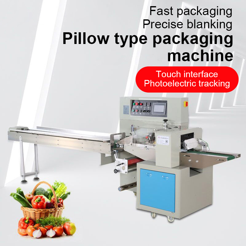 High Speed Soap Candy Bread Cake Biscuit Plastic Bag Pouches Horizontal Multi-function Fruit Snack Pillow Type Packaging Machine