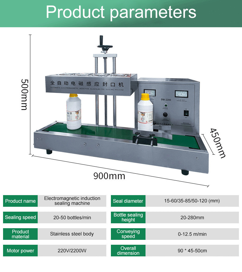 Factory Cheap Price Desktop Automatic Aluminum Foil Sealer Continuous Induction Plastic Glass Jar Bottles Gasket Sealing Machine