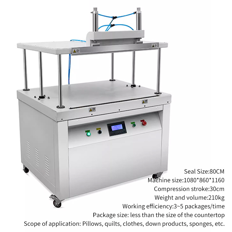 600YS Factory Outlet Automatic Pillow Quilts Air Compression Commercial Plastic Sealing Vacuum Packaging Machine With Work Table