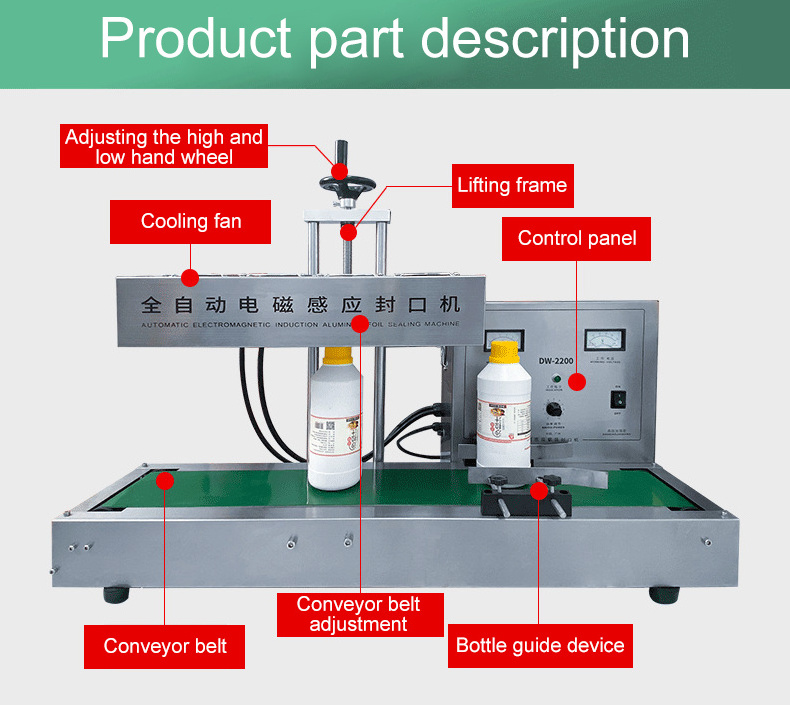 Factory Cheap Price Desktop Automatic Aluminum Foil Sealer Continuous Induction Plastic Glass Jar Bottles Gasket Sealing Machine