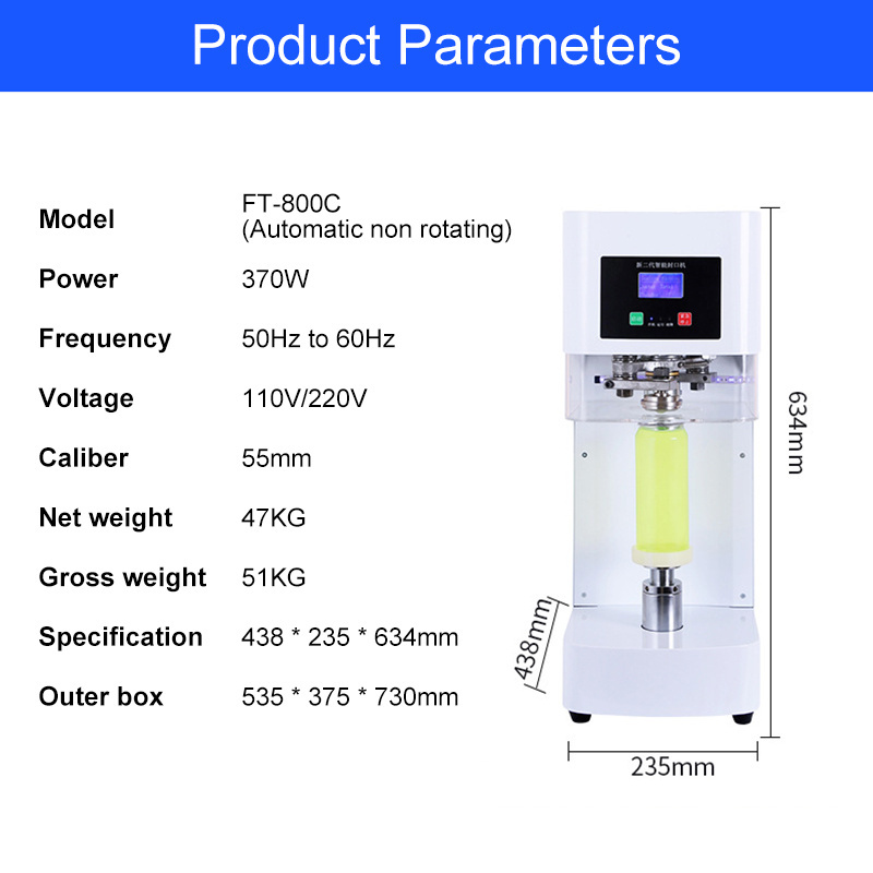 Hot Sell Commercial Automatic Plastic Custom Beverage Jar Bottle Beer Bubble Tea Intelligent Cans Seamer Sealing Canning Machine