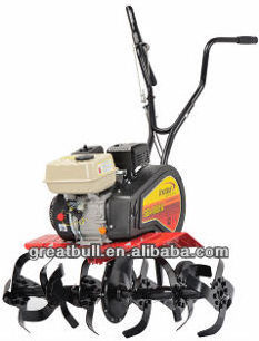 Greatbull 6.5HP Gasoline Power Mini Land Tiller Cultivator with Bearing Drive Hand Garden Rototiller