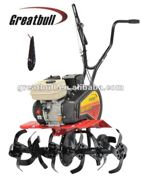 Greatbull 6.5HP Gasoline Power Mini Land Tiller Cultivator with Bearing Drive Hand Garden Rototiller