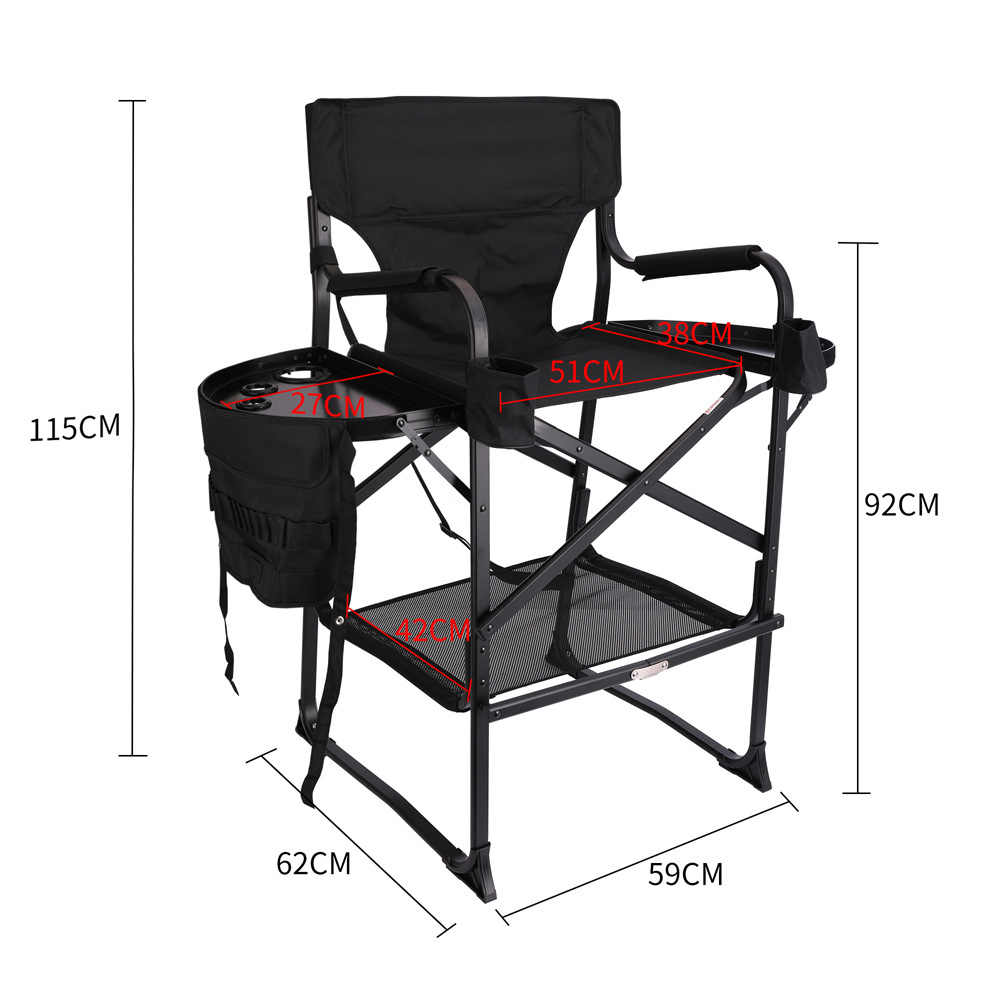 Heavy Duty Camping Chair with Side Table, Portable Folding Directors Chair for Backyard Beach Picnic Lawn XY-697