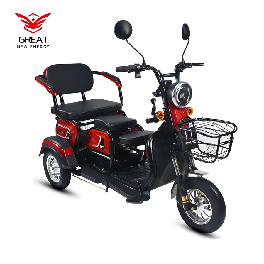 800w Electric Tricycle Household Small Scooter Three-Seat Adjustable Electric Tricycle