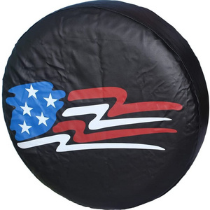 Custom promotion Spare Tire Cover Waterproof Dust-Proof PVC Leather Wheel Covers for Travel Trailer Accessory Spare Wheel Covers