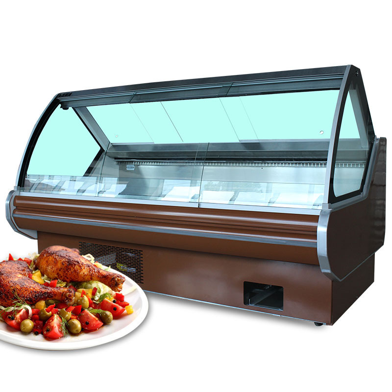 Supermarket Counter Top Commercial Deli Fish Meat Chiller Open Fridge Display case