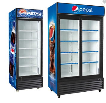 self-closing safety glass door Pepsi Refrigerator for Beverage