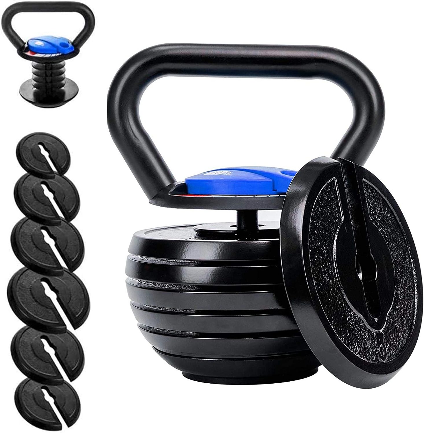 Adjustable Kettlebell Weights Sets for Men Women Home Fitness Gym Equipment Cast Iron Kettle Bell Set for Exercises