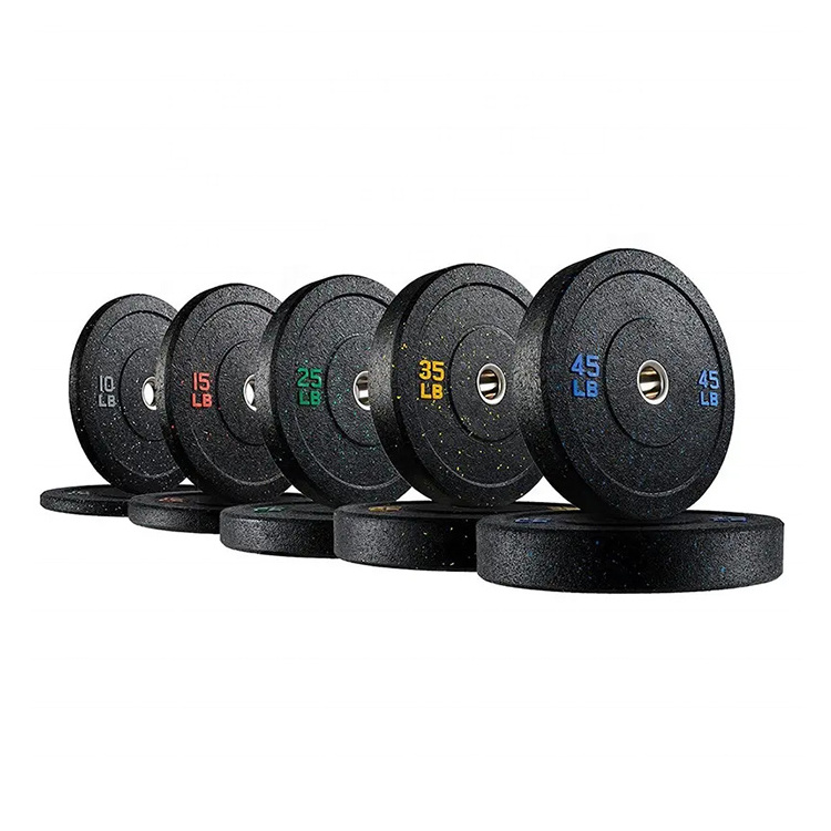 Wholesale Free Weights Cheap Colored Dots Crumb Hi Temp Rubber Bumper Plates For Gym Sale