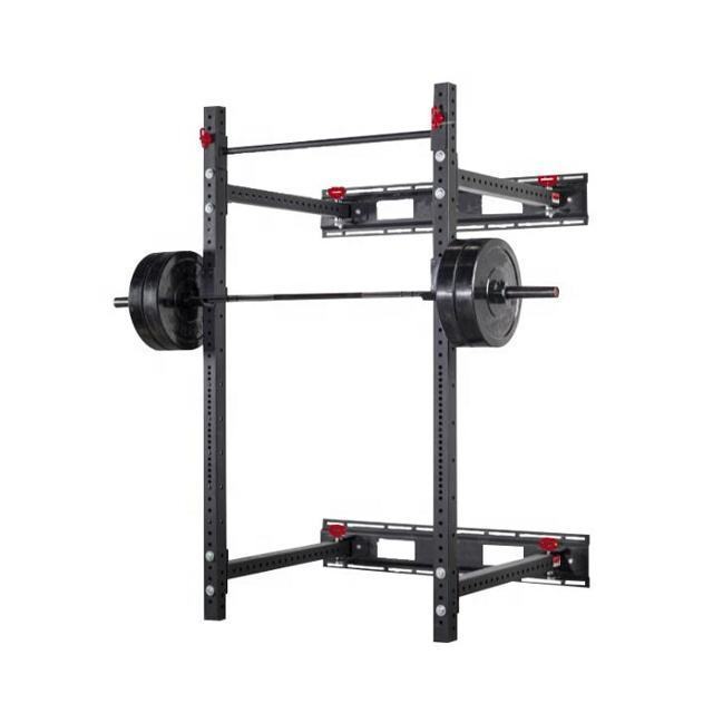 Professional Manufacture Wall Mounted Squat Rack Folding Power Squat Stand Rack With Pull Up Bar