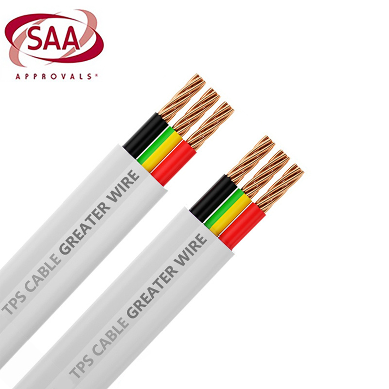 AS/NZS5000 0.75mm 1mm 1.5mm 2.5mm 4mm 6mm Copper Conductor Electrical 2 3 Core Twin and Earth TPS Flat Flexible Cable And Wire