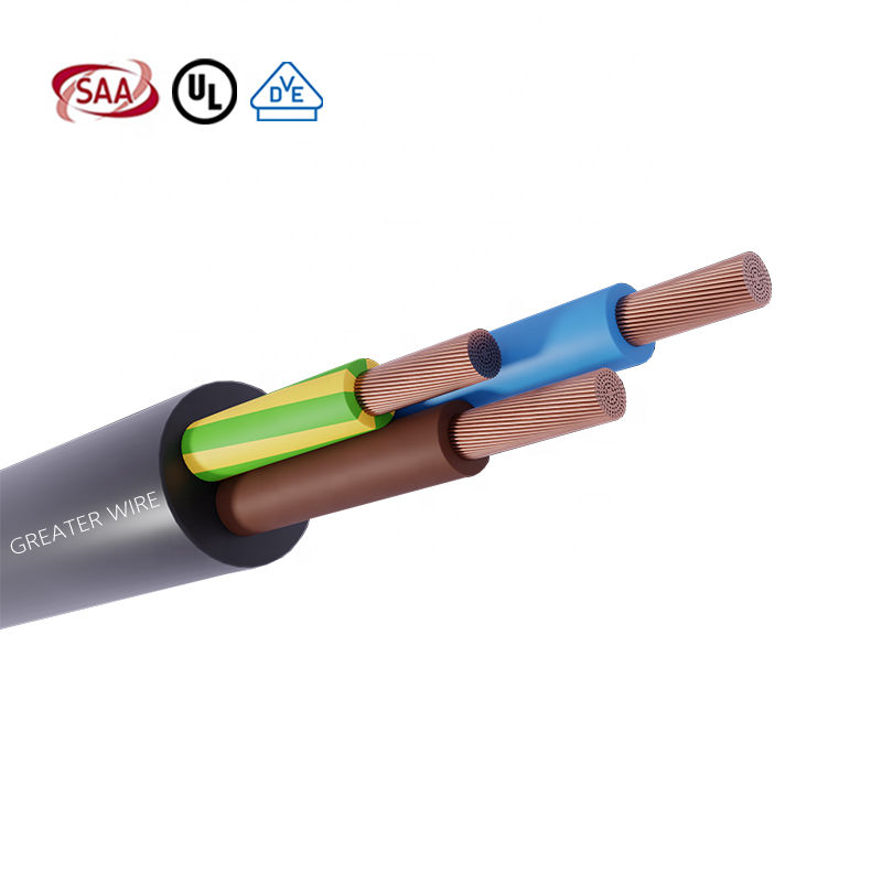 VDE SAA UL Approval RVV 2 3 4 5 Core H05VV-F Power Cable 0.75mm 1mm 1.5mm 2.5mm 4mm 4 Core 8mm Flexible Cable