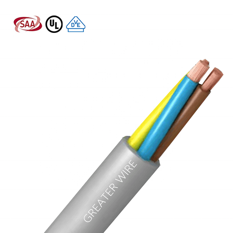 VDE SAA UL Approval RVV 2 3 4 5 Core H05VV-F Power Cable 0.75mm 1mm 1.5mm 2.5mm 4mm 4 Core 8mm Flexible Cable